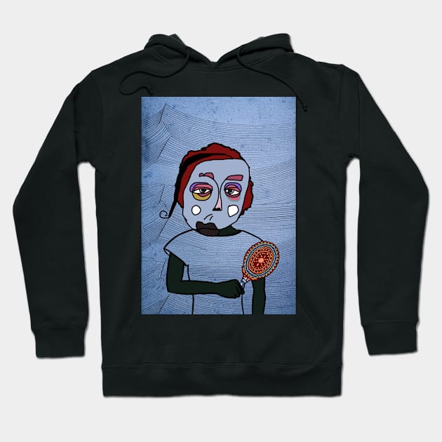 Fairest - Unique Digital Collectible with FemaleMask, AbstractEye Color, and DarkSkin on TeePublic Hoodie by Hashed Art